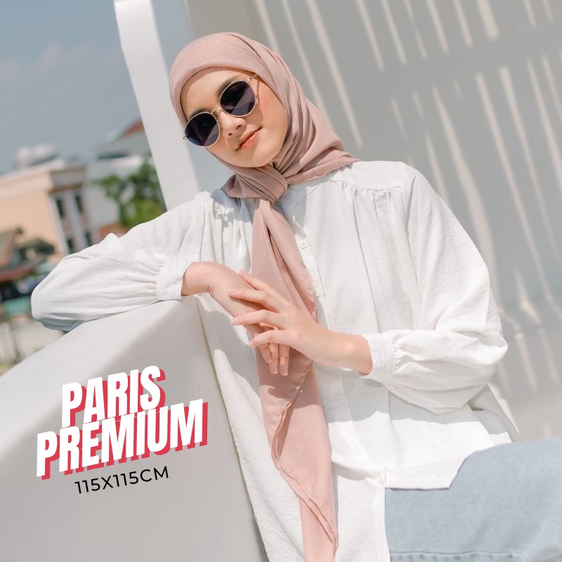 KHO - HIJAB SEGIEMPAT PARIS POLOS PREMIUM - HIJAB SEGIEMPAT PARIS