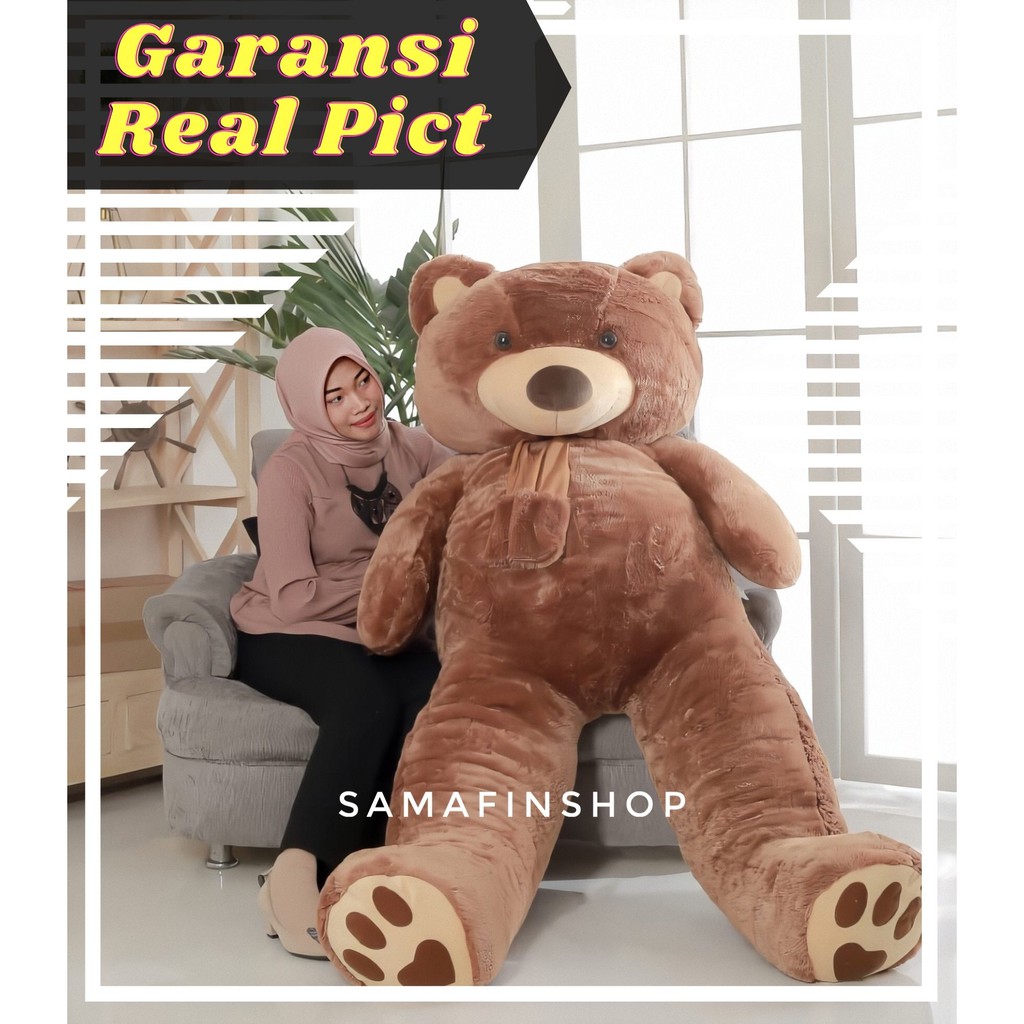 BONEKA TEDDY BEAR BERUANG PANDA SUPER JUMBO BESAR 2meter PREMIUM LEMBUT MURAH LUCU UKIR NAMA COD