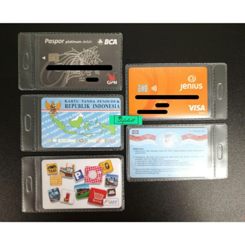 Plastik Pelindung Kartu Name Tag E-Toll eMoney ATM KTP SIM MRT ID Card Plastik ATM