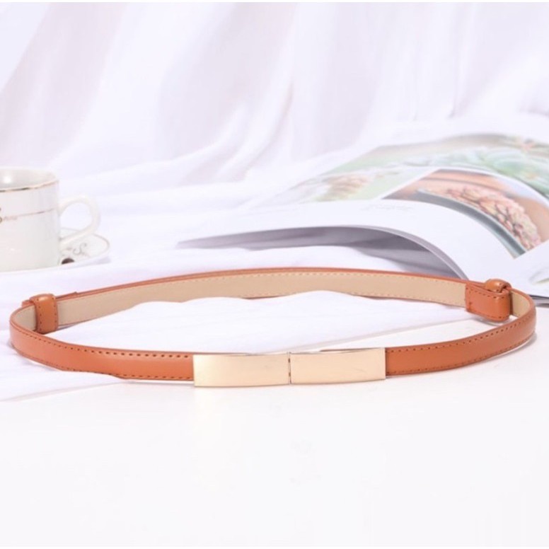 Ikat Ban Pinggang Adjustable #06 TWIN SQUARE Korea Fashion Kulit Thin Tali Sabuk Cewe Women Belt