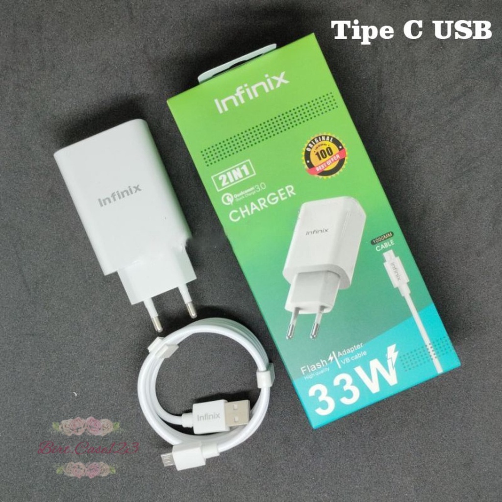 Charger Cashan Infinix Fast Charging 3A 33W ORIGINAL tipe c USB BC6539