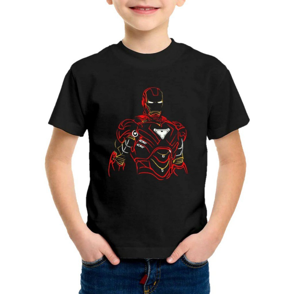 KAOS BAJU ANAK IRON MAN HITAM / BAJU ANAK IRON MAN