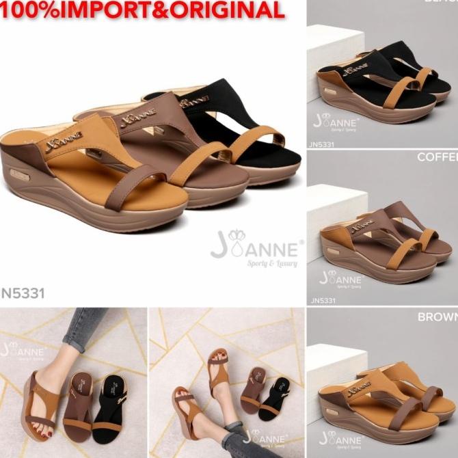 Sandal Wedges JOANNE wanita JN5331 import%original TERHEBOH