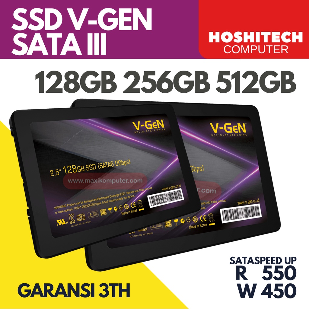 SSD VGen SATA III 128GB 256GB 512GB SSD 1TB V-Gen PLATINUM Garansi 3TH