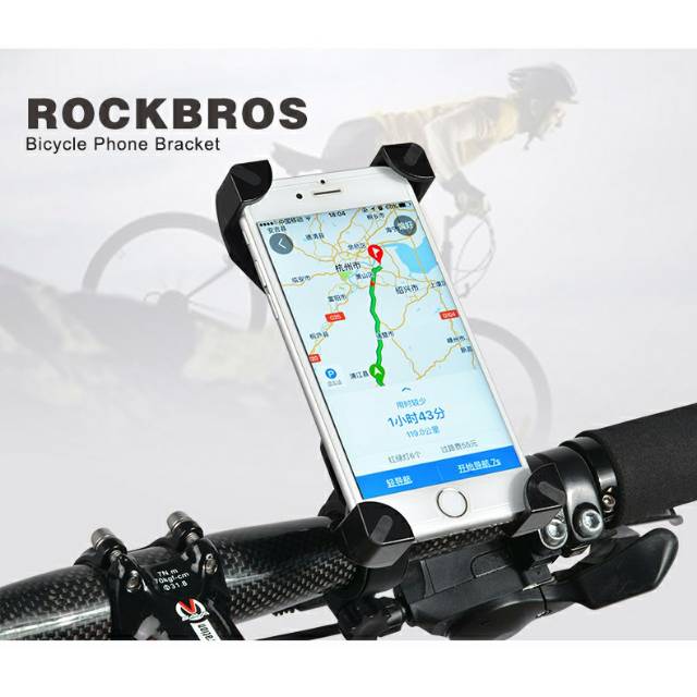 Rockbros Holder Sepeda Smartphone Rotasi 360 Derajat - Model 2 - PH-666 - Black