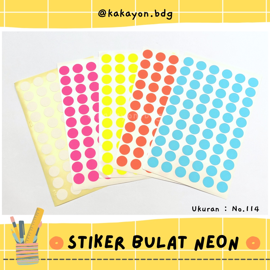 

Stiker Reward Label Bulat Polos Warna Neon Fluorescent