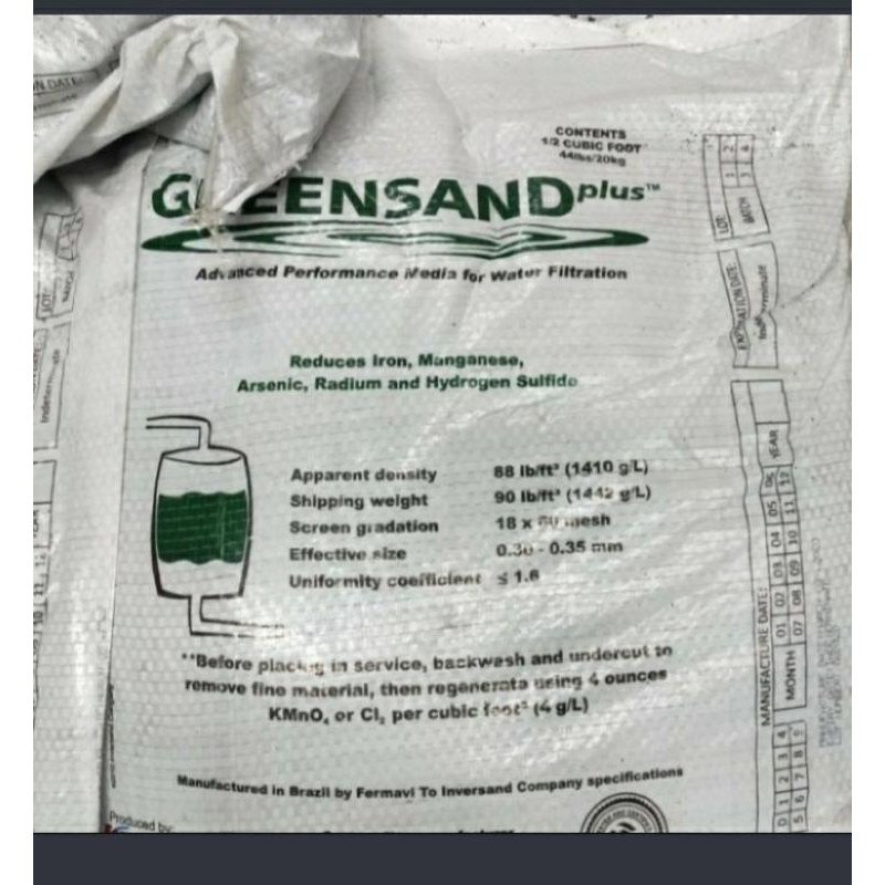 Manganess Greensand Plus/Ex brazil/Media untuk FRP Tank/menghilangkan zat mangan/besi