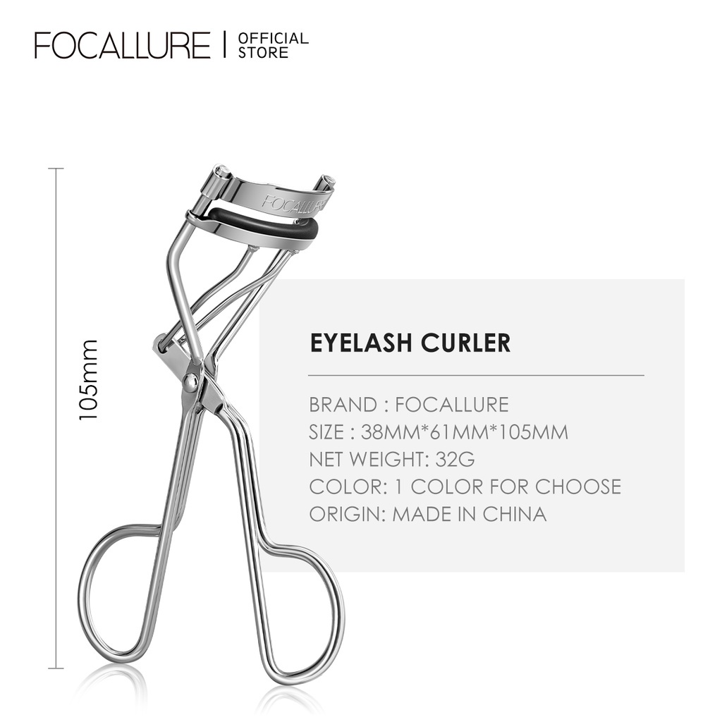 FOCALLURE #SkyRush Eyelash Curler Lasting Curl Soft silicone pads Pinch-Free Eyelash Curler Portable Makeup Tools