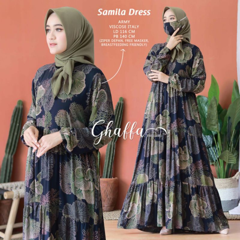 SAMILA DRESS BAJU GAMIS WANITA BY GHAFFA THE LABEL