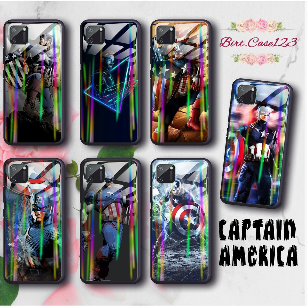 BC Case Gambar CAPTAIN AMERICA back case glass aurora vivo y91 y93 y95 y91c y71 y81 y12 y15 y17 ETC