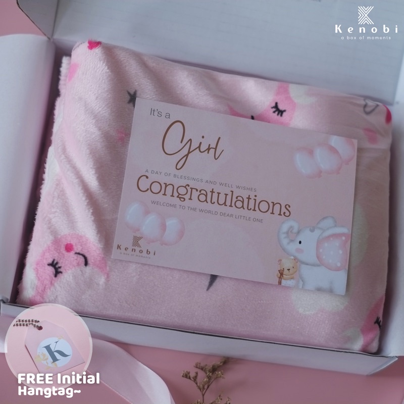 Selimut / Blanket Baby Hampers | Kado Lahiran | Hampers Bayi Newborn |  [[ Kenobi Box ]]-Pink