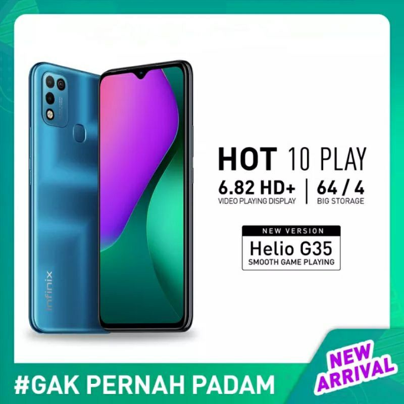 Infinix Hot 10 Play 4/64 Gb 6000 mAh Helia G35 13 MP Camera