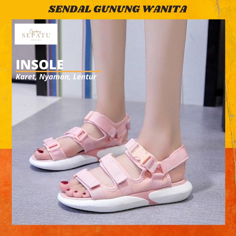 (HIPZO) SANDAL GUNUNG WANITA RINGAN NYAMAN LENTUR  SANDAL FLAT SANDAL JEPIT SANDAL E-3