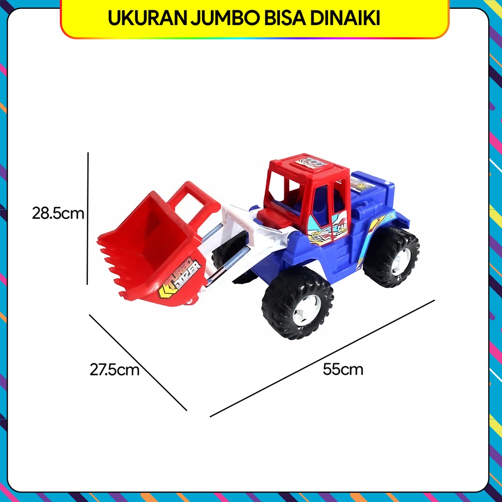 Mainan Anak Mobil Kontrusi Buildozser Jumbp Bisa Dinaiki Anak