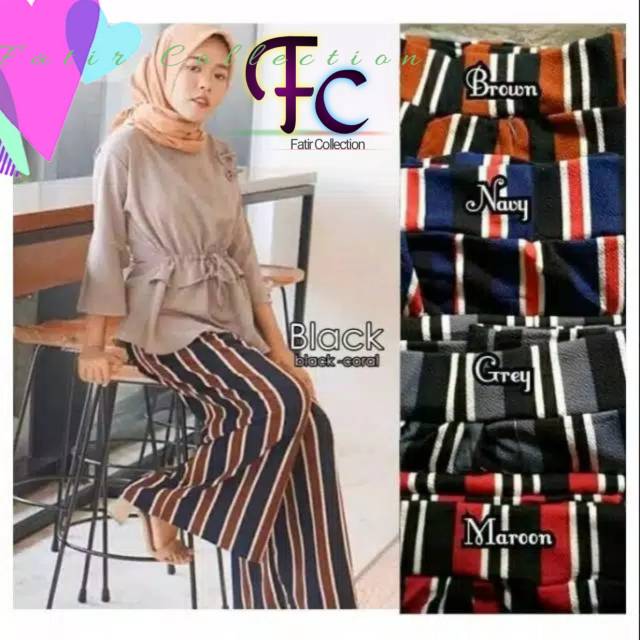 KULOT MURAH MOTIF SALUR// KULOT MILANO // KULOT CREPE SALUR