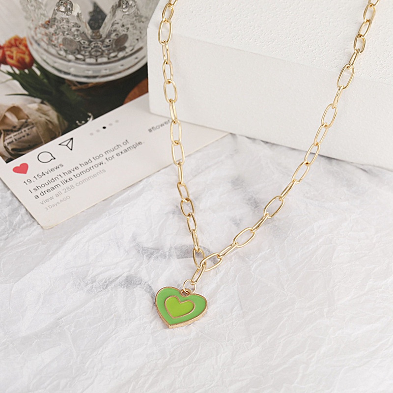 INS Style Colorful Yin Yang Mushroom Pendant Necklace For Women Creative Colorful Dripping Oil Summer Jewelry