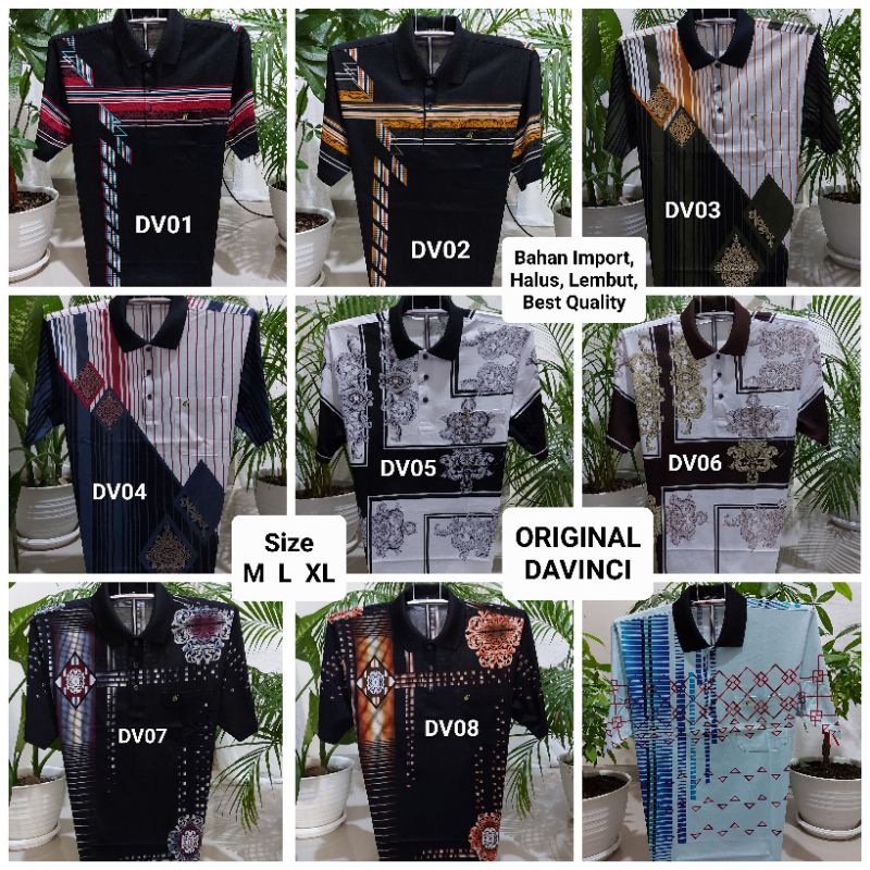 Kaos Davinci Original bahan import katun halus premium