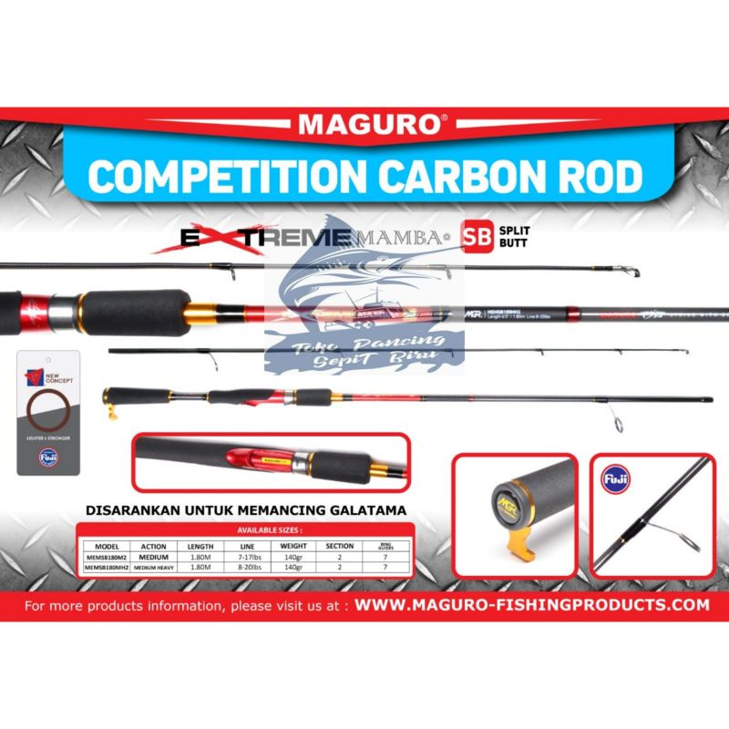 Joran Spinning MAGURO EXTREME MAMBA SB SPLIT BUTT 180MH-2 180CM 8-20lbs FUJI