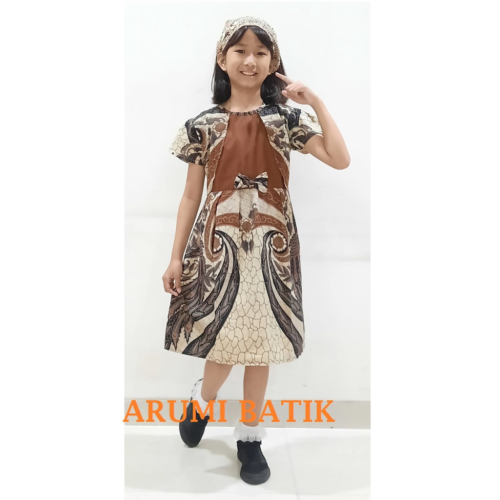Dress Baju Batik Sekolah Anak Perempuan Balita TK SD PAUD 3100