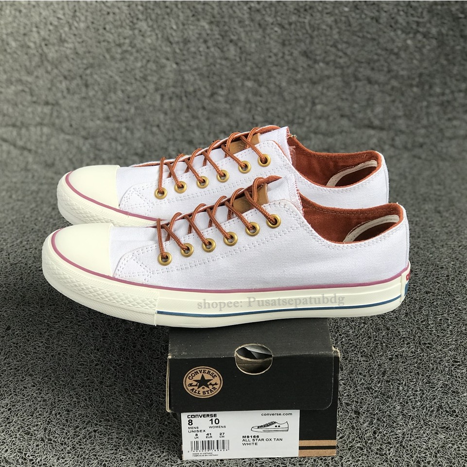 (BAYAR DITEMPAT) Converse Premium Tali Tan Low White