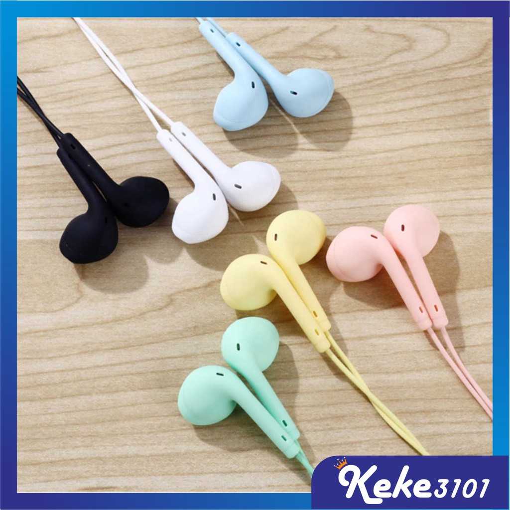 Earphone Handsfree Macaron U19 Warna Warni Jack 3.5