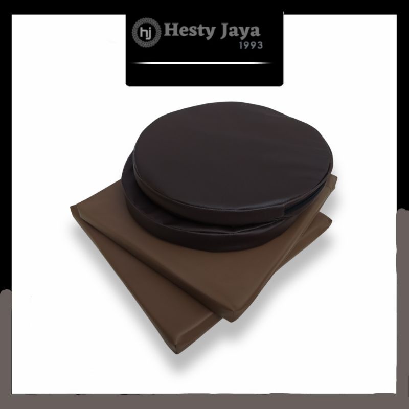 Bantal Duduk Kursi/Lesehan Kulit Tebal 4cm dan 5cm Bulat/Kotak Alas Lantai Leather Bantalan Kursi