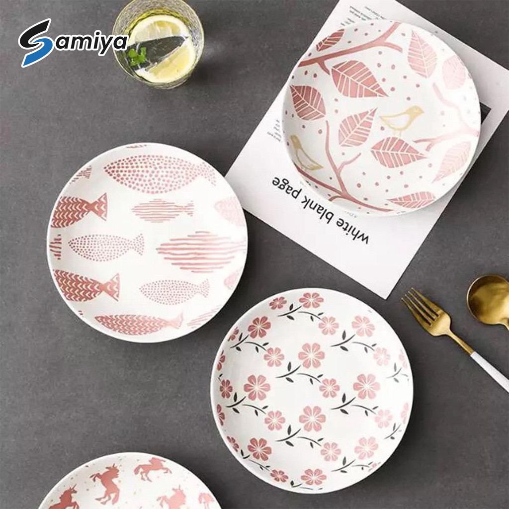 dessert ceramic dinner plate 3D hand painted / piring saji keramik snack kue buah salad steak