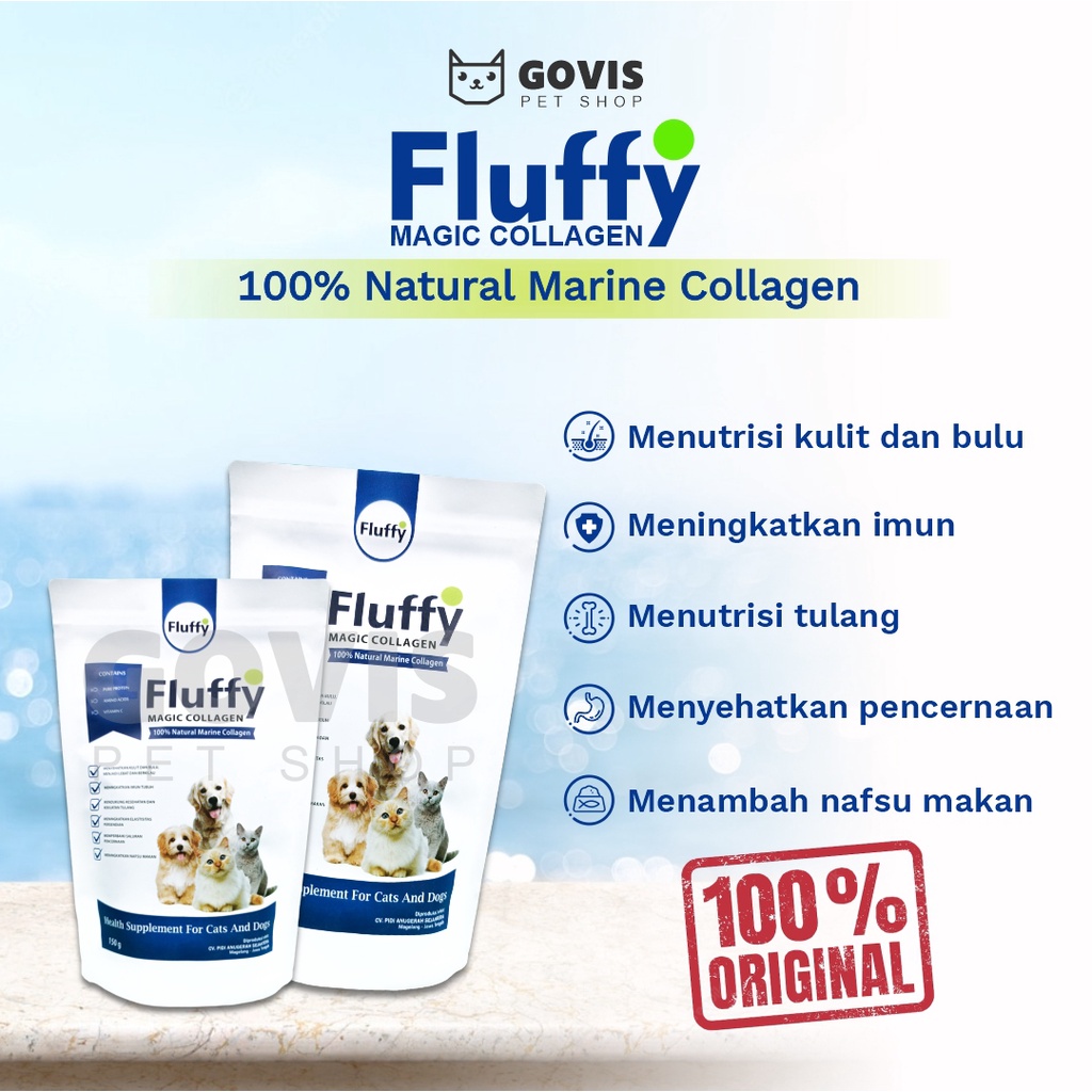 Fluffy Magic Collagen Vitamin Kucing Suplemen Penggemuk Penumbuh Bulu Anabul