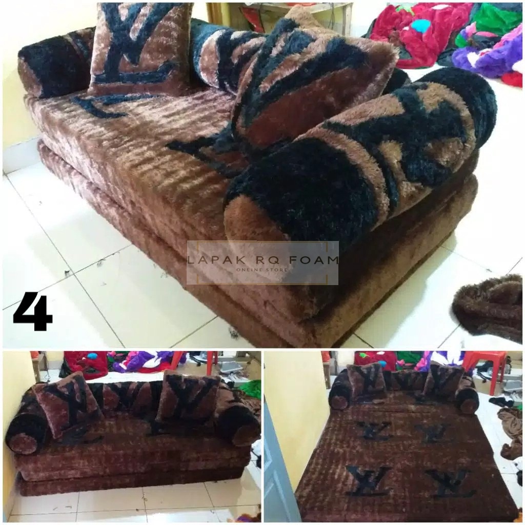Kasur  Royal Foam Lipat / Sofabed Karakter Bulu Rasfur Tebal busa 10 cm