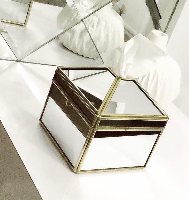 Gold Mirror Tissue Box Nordic Scandinavian Style (kotak Tissue Cermin) S