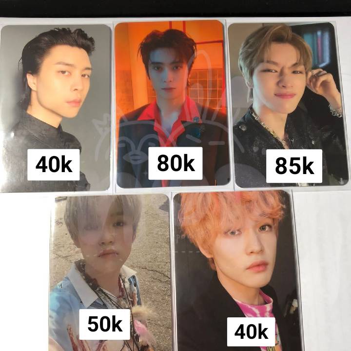 photocard/pc johnny classic, chenle agent, chenle chilling, sungchan jewel universe, jaehyun bene me