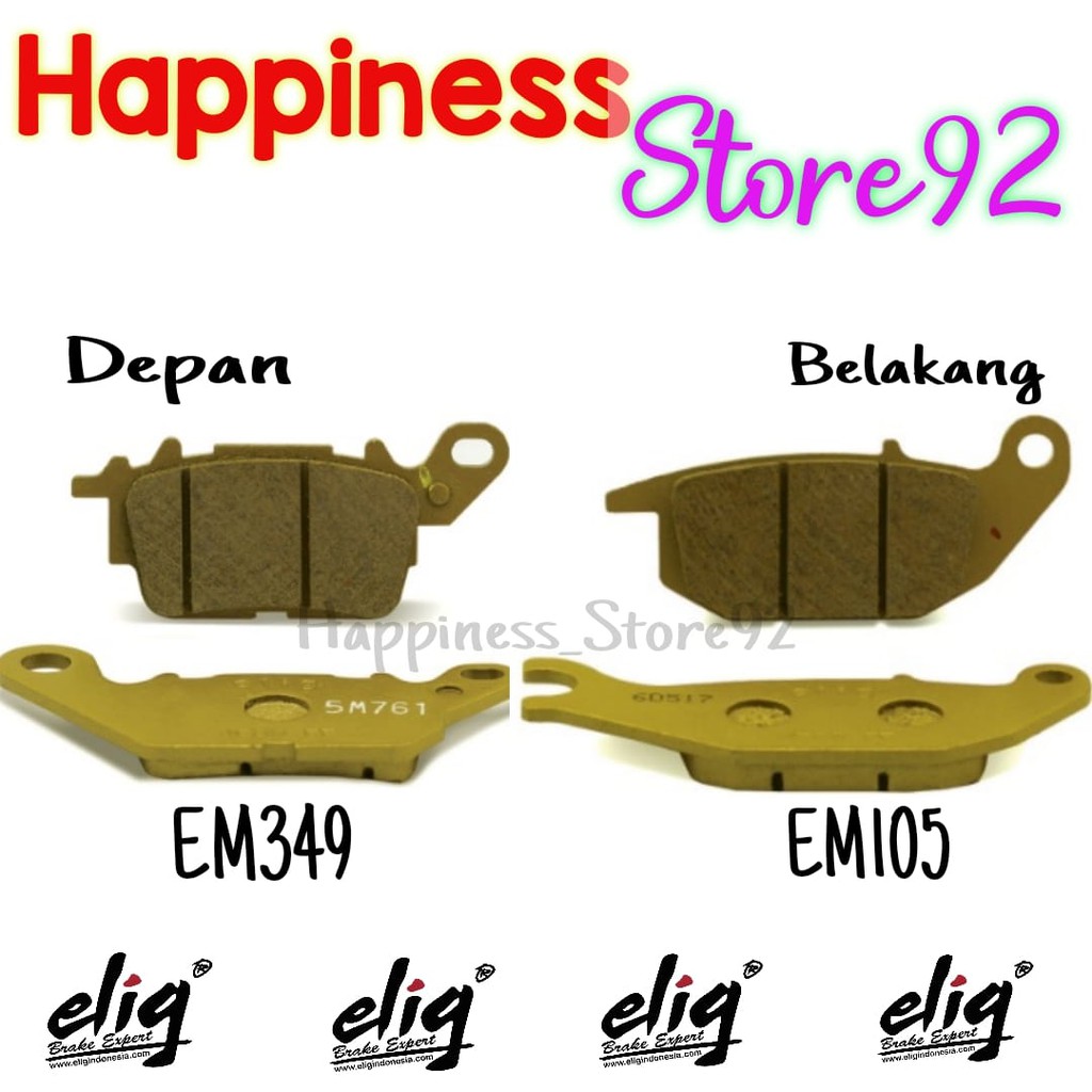 Elig Kampas Rem Depan Em349 & Belakang Em105 New MX