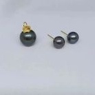 set liontin dan giwang giwang emas mutiara laut hitam 021