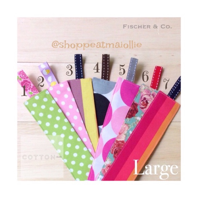 

Pembatas Buku Bahan Katun Washable Large - Fischer&Co Fabric Bookmark