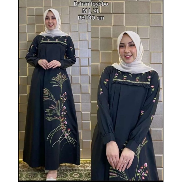 kasyna_Fashion muslimah// Gamis Bordir Toyobo Bordir Terbaru//Gamis Bordir Toyobo Kekinian