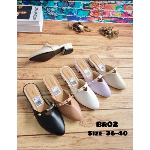 ABBUSHOES BR 02 hak tahu bapau stut  wanita 3cm