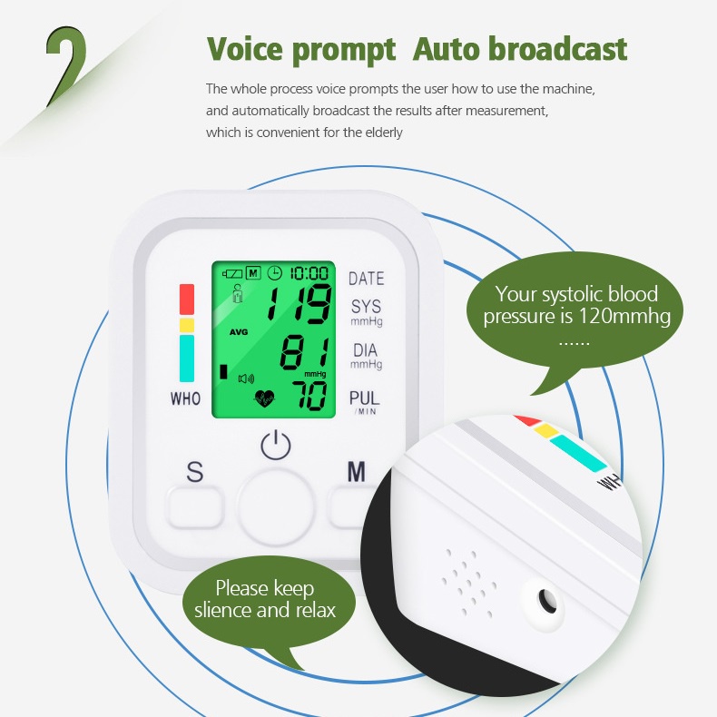 Tensimeter Digital Alat Cek Pengukur Tekanan Tensi Darah Otomatis Blood Pressure Monitor Voice Sphygmomanometer