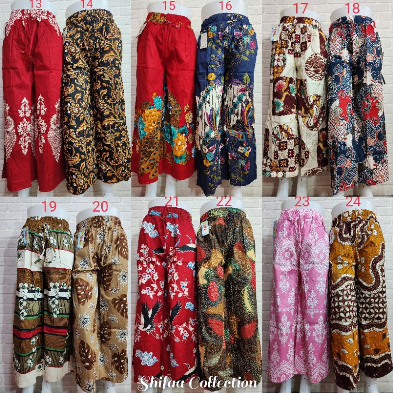 Celana Kulot Batik Panjang Katun Streach (All Size Dewasa)