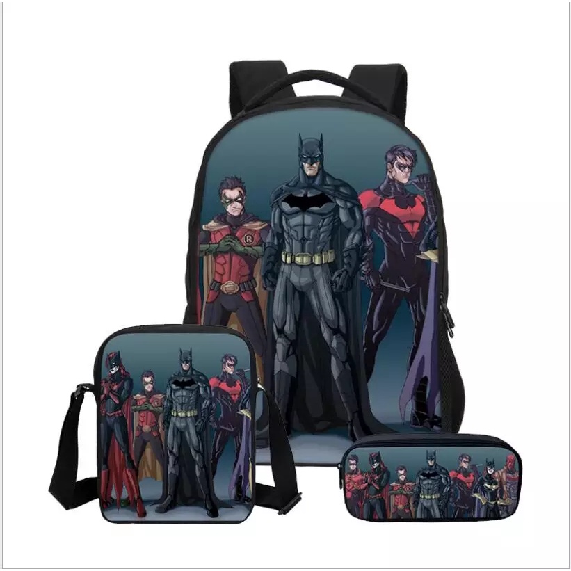 TAS RANSEL ANAK SATU PAKET / TAS RANSEL KARAKTER ANAK SEKOLAH / TAS SUPERHERO PRINTING