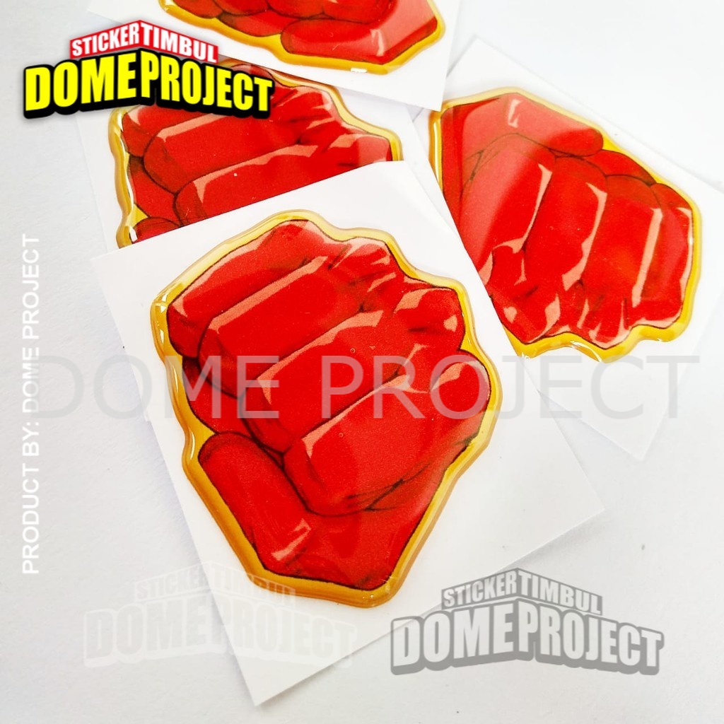 STIKER MOTOR EMBLEM ANIME ONE PUNCH MAN HAND RESIN TIMBUL LENTUR