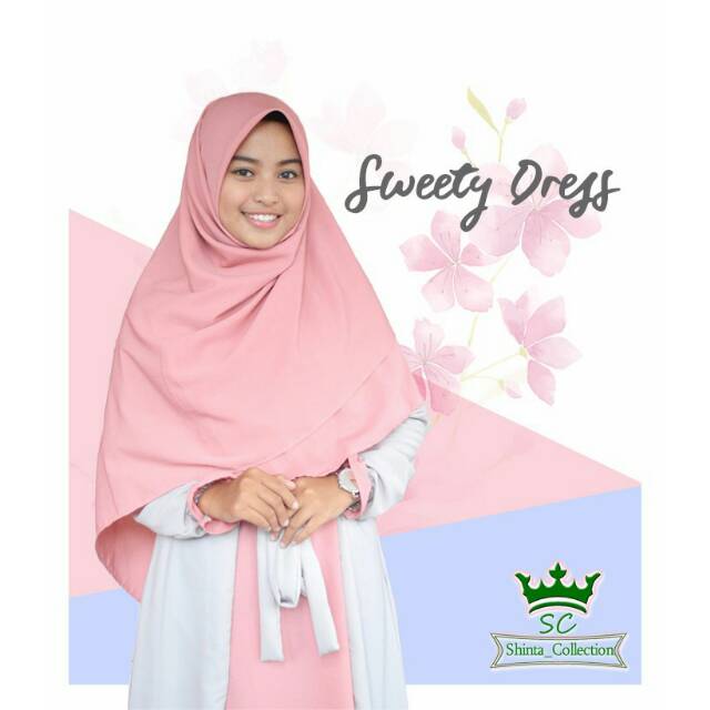 jilbab segi empat ukuran 130 x 130 wolfis /wollpeach