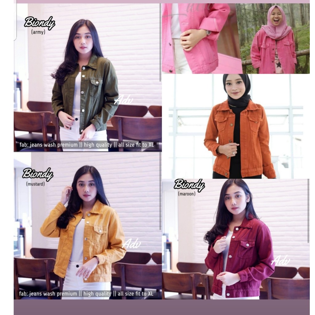 JAKET JEANS WANITA/ BIONDY JAKET/JAKET JEANS WARNA