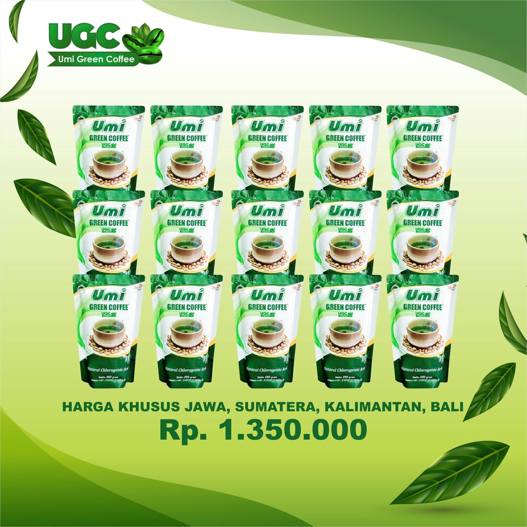 

UGC Umi Green Coffee - 15 Bungkus Area Jawa, Sumatera, Kalimantan, Bali