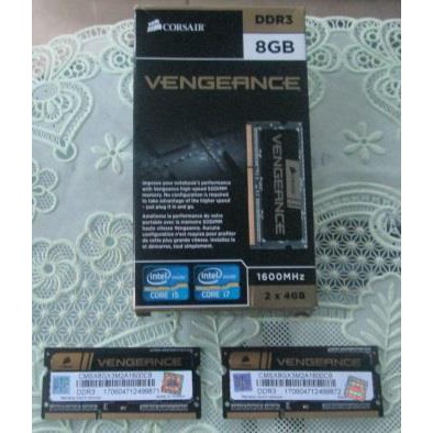 RAM CORSAIR VENGEANCE DDR 3 , 1600 MHz, 2X4 GB (8GB)