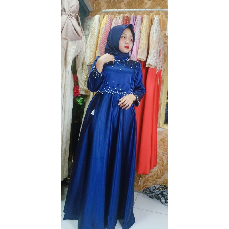gaun pesta / gaun mutiara/ gaun simple / bajupesta/ baju wisuda/