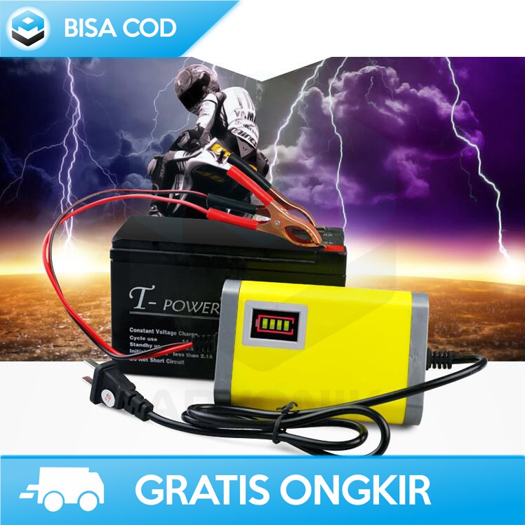 CAS AKI MOTOR MURAH OTOHEROES UD12 ORIGINAL 12V 2A CHARGER AKI MOTOR