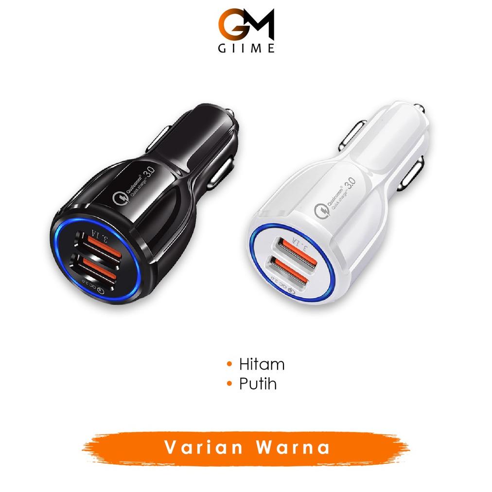 Giime.Id - 2 Port Charger Mobil Fast Charging Tahan Lama Original Impor