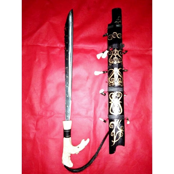 Mandau Dayak Kalimantan hulu fiber aksesoris taring MD012