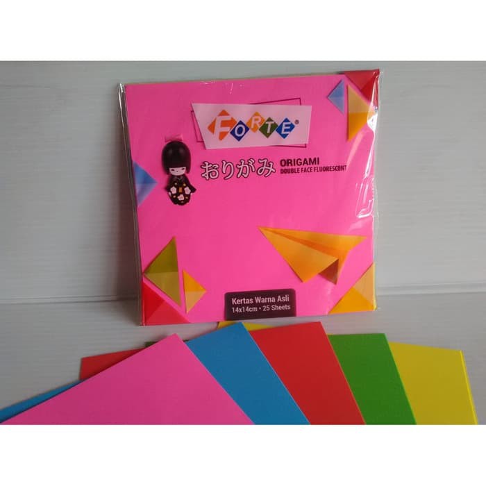 

Forte Kertas Origami 2 sisi 14 x 14 Double Side sedang (Pak Isi 25 Lembar)