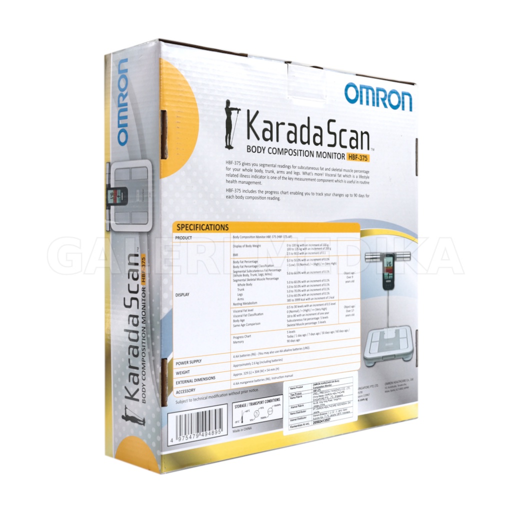 Timbangan Lemak Ukur Komposisi Tubuh Omron Karada Scan HBF-375 / HBF375 / HBF 375 Body Fat Composition Monitor